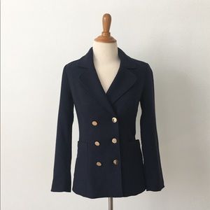 Double-Breasted Navy Blazer w/ Gold Buttons